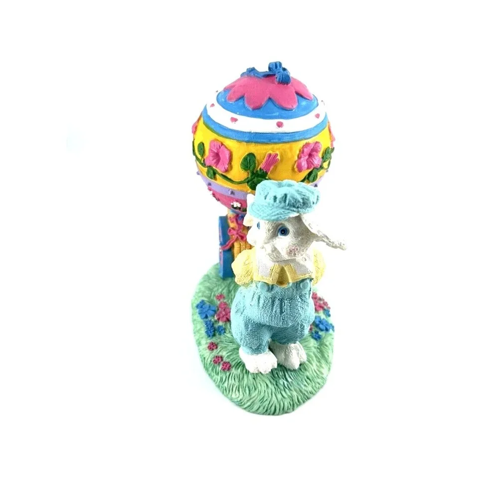 Clover Hill Julies Journey‎ Hand Painted Figurine Easter Bunny with Cart 5